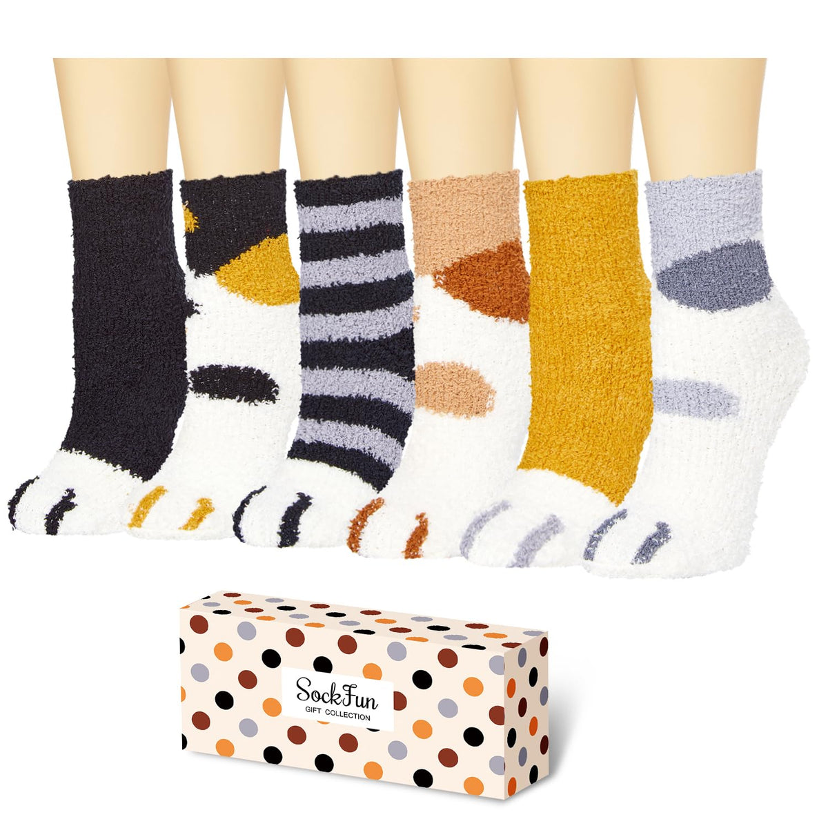 Nuvora Purr - 6-Pair Cozy Socks
